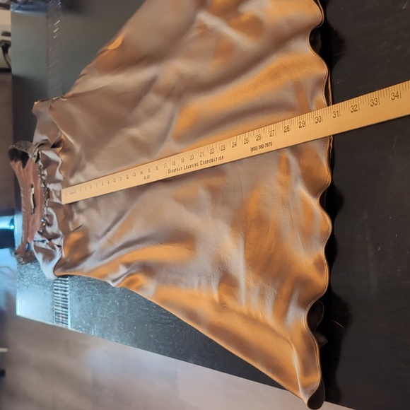 Donna Morgan brown silk dress with sequin neckline - Picture 6 of 10